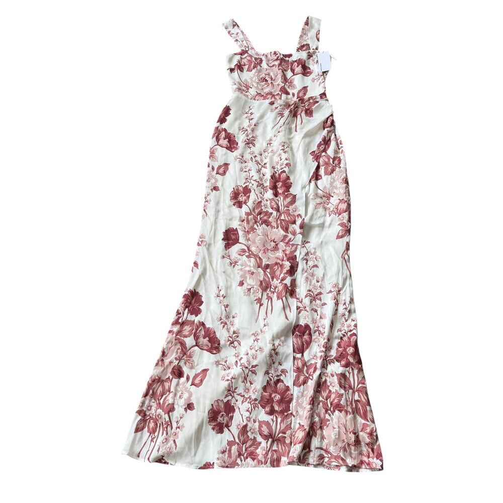 NEW Reformation Isolene Satin Dress Crista Floral